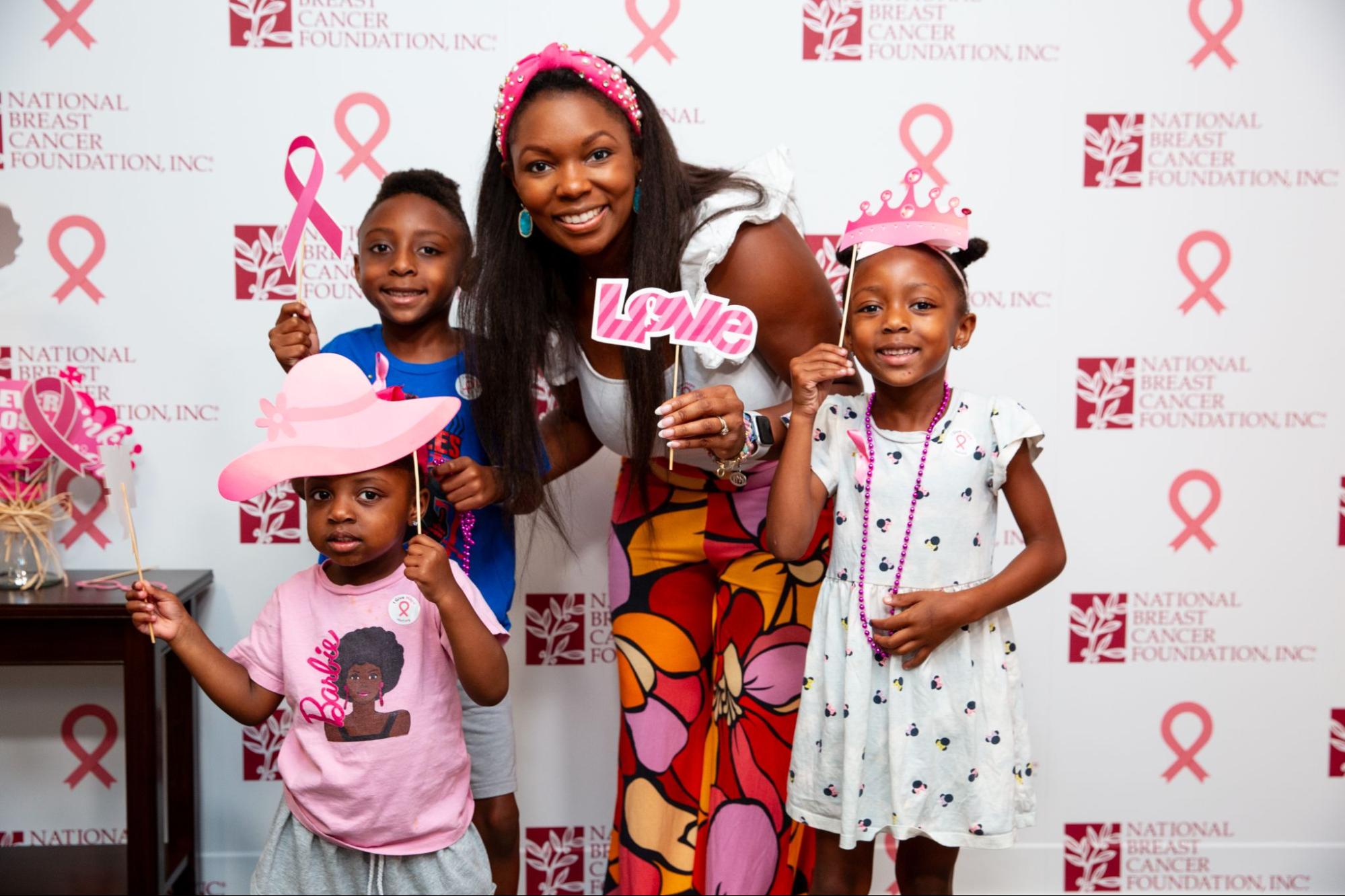 A family at a National Breast Cancer Foundation event.