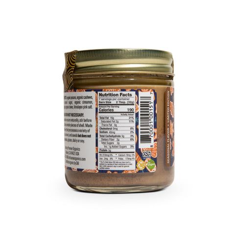 Back label of Gingerbread Pecan Butter