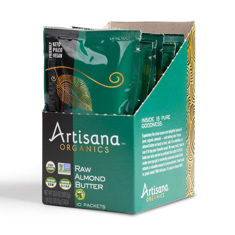 Box of Artisana Raw Almond Butter 10 Snack Packets