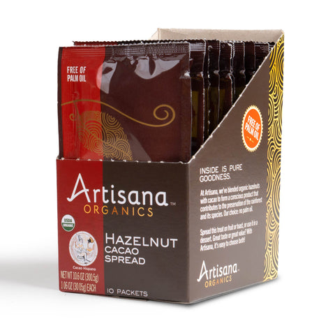 Hazelnut Cacao Snack Pouches in 10 pack box