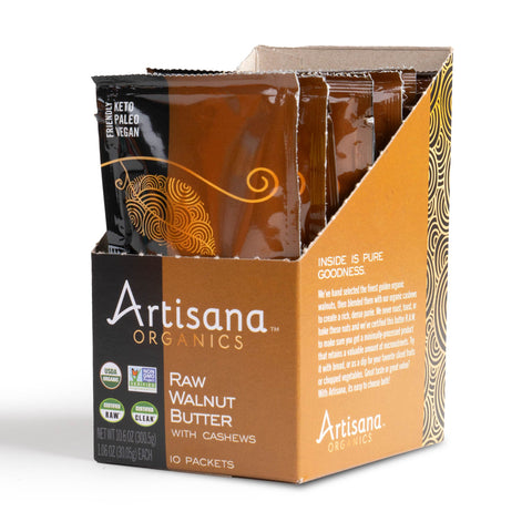 Box of Artisana Raw Walnut Butter 10 Snack Packets