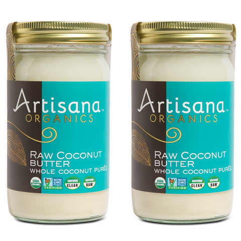 2 pack of Raw Coconut Butter in 14oz glass jars.