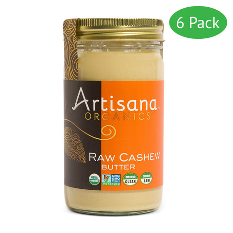 6 Pack of Raw Cashew Butter in 14oz glass jars.