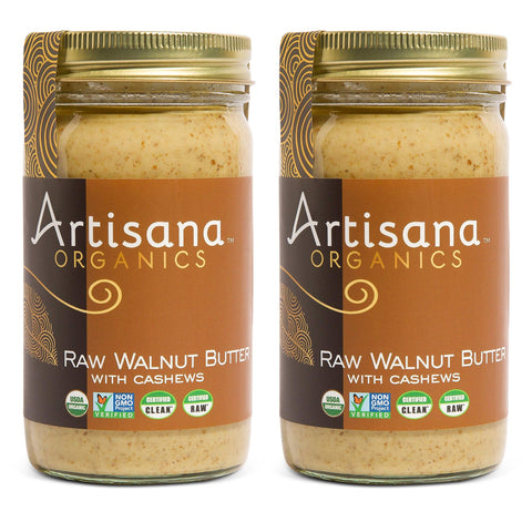 2-pack of 14oz jars Raw Walnut Butter