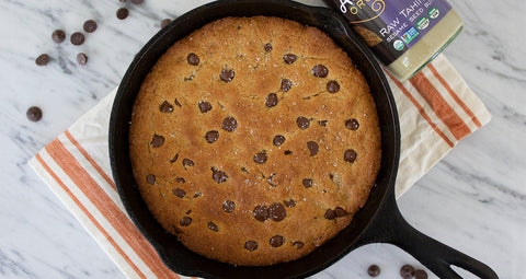 Tahini Chocolate Chip Cookie Skillet