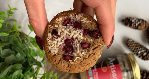 Coconut Pomegranate Pecan Cookies | Vegan, Gluten-Free