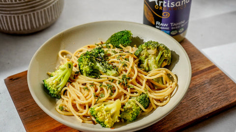 Tahini Miso Broccoli Noodles