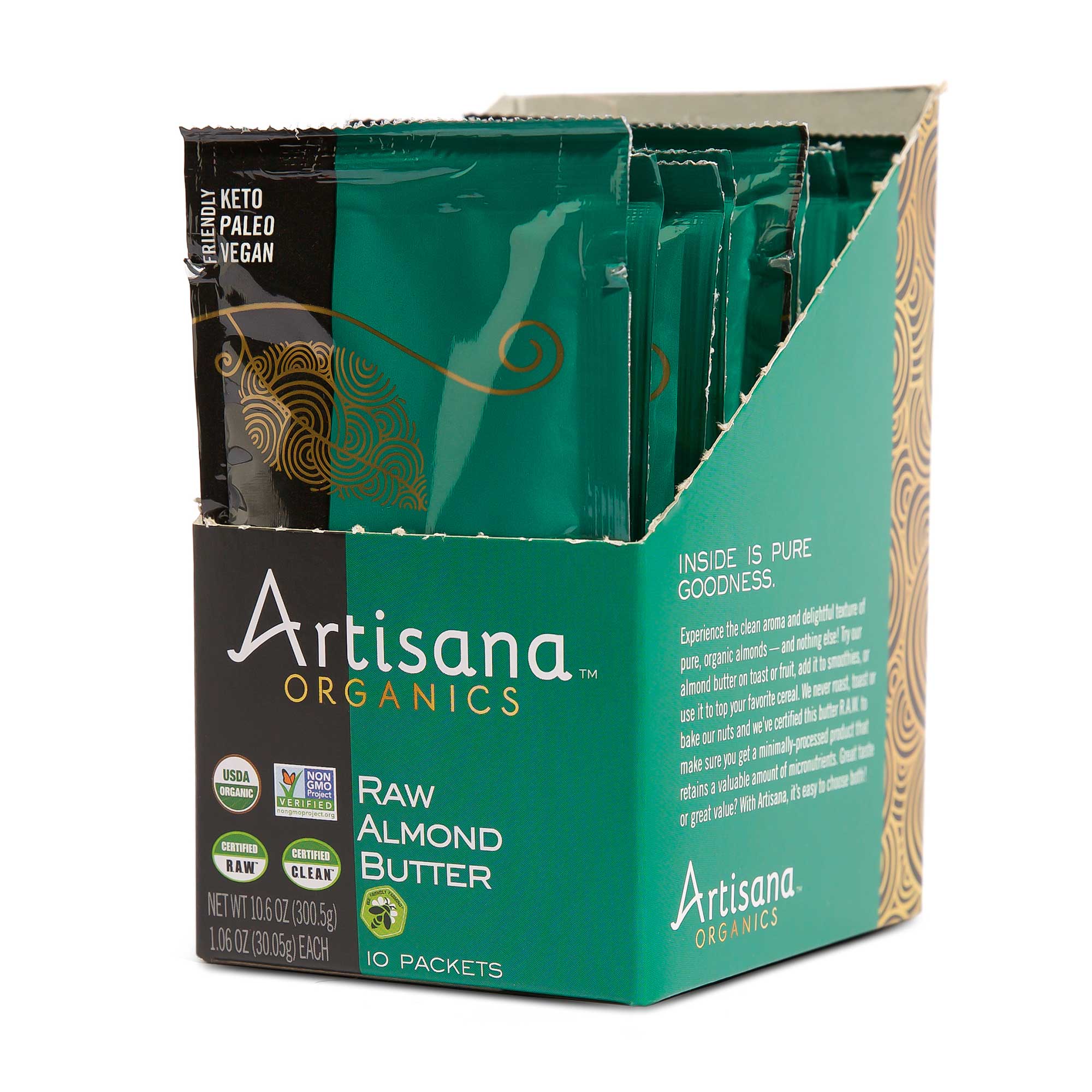 Box of Artisana Raw Almond Butter 10 Snack Packets