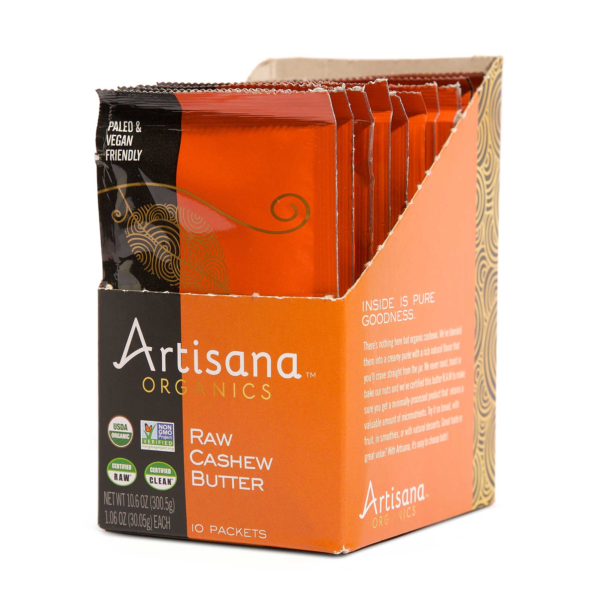 Box of Artisana Cashew Raw C Butter 10 Snack Packets