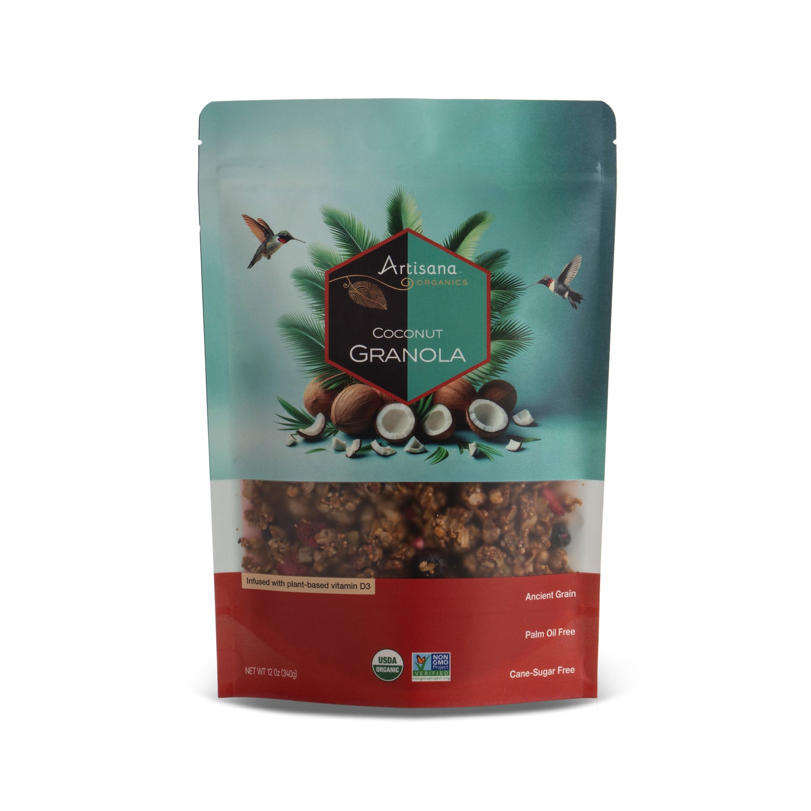 Bag of Coconut Granola, front view