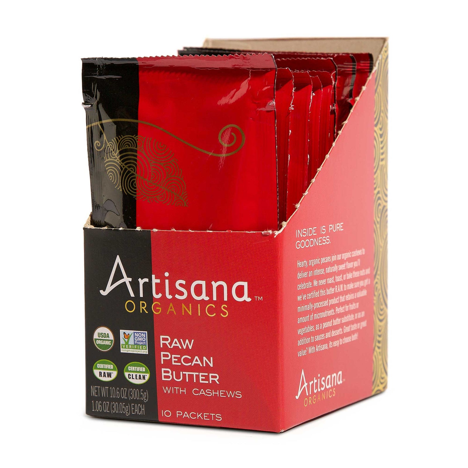 Box of Artisana Raw Pecan Butter 10 Snack Packets
