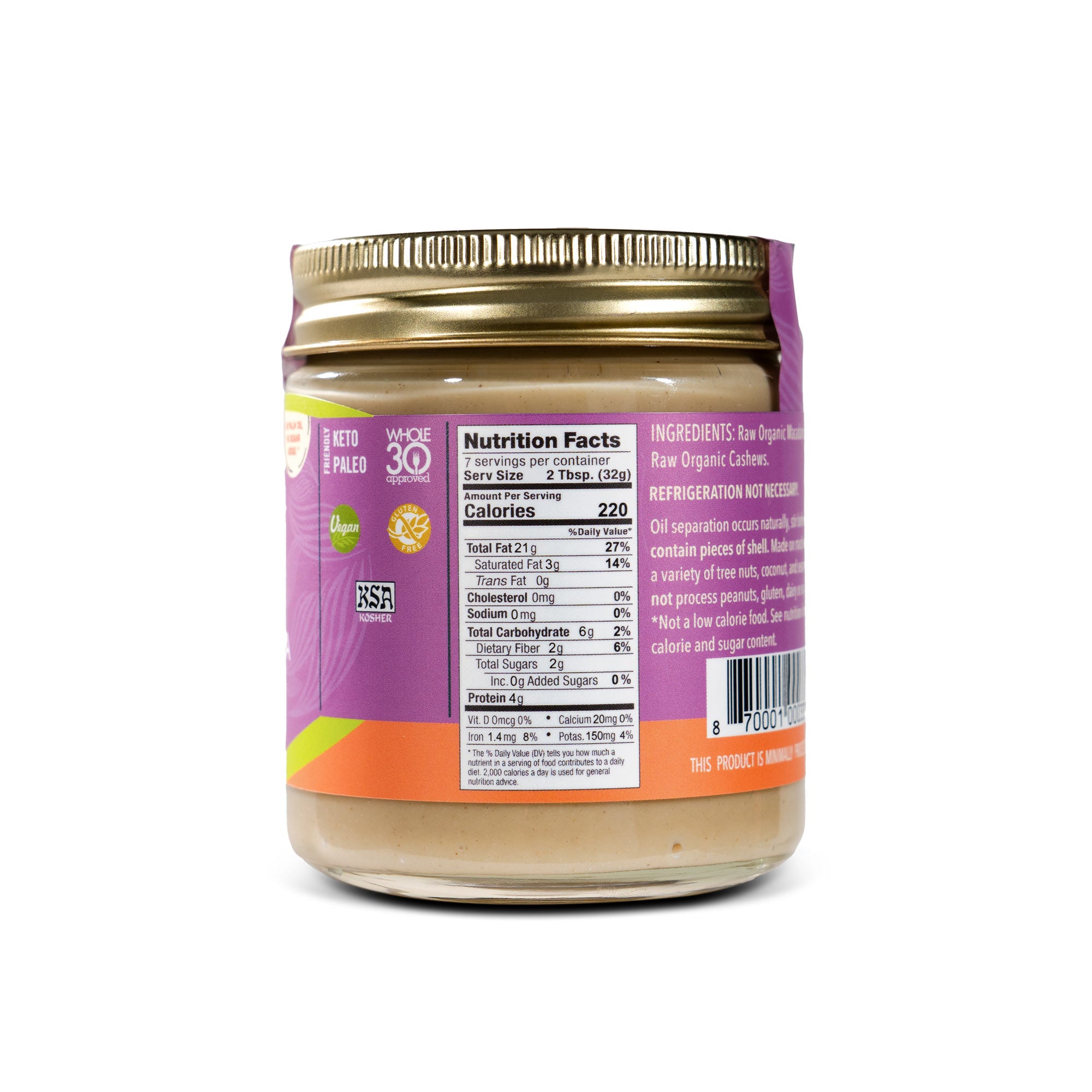 Organic Raw Macadamia Cashew Butter Artisana Market