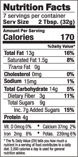 Nutritional Facts for Hazelnut Cacao Spread - 7 servings per container