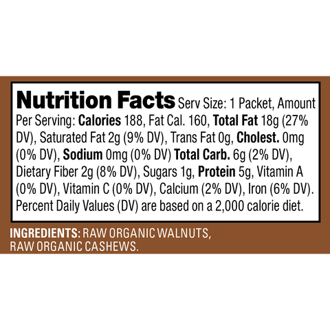 Walnut Butter with Cashews Snack Packs